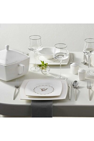 Karaca Fine Pearl Ayra 62 Parça 12 Kişilik Yemek Takımı