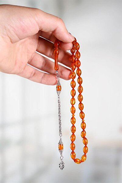 izmirpazarı Кехлибарени молитвени мъниста с прахообразен цвят