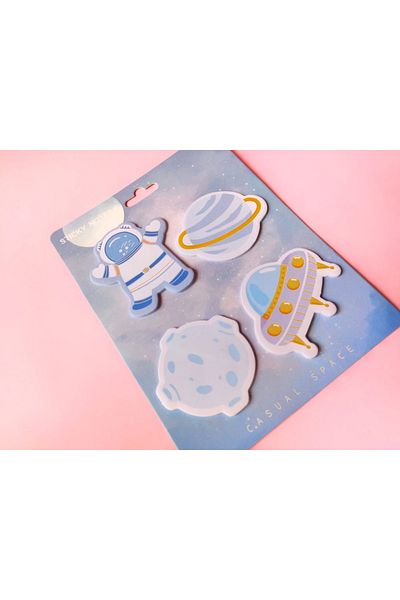 synshop Kawai Astronaut Space Ship Gezengen Ufo Planet Pati Post It Postit Adhesive Note Paper Korea Japanese