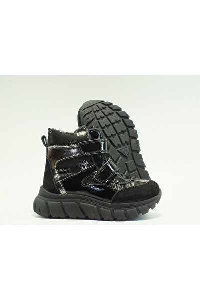 Toddler Çift cırtlı Parlak Hakiki Deri Bot