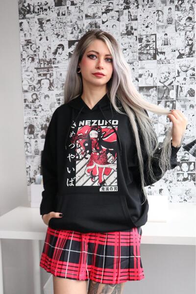 Gofeel NEZUKO WRITTEN SWEAT Sweathsirt 3 خيوط نقطية StreetWear هوديي GOFEEL