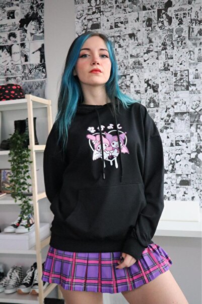 Gofeel Purple Pink Melody Kuromi Sweat Sweathsirt 3 Thread Raster Streetwear ...