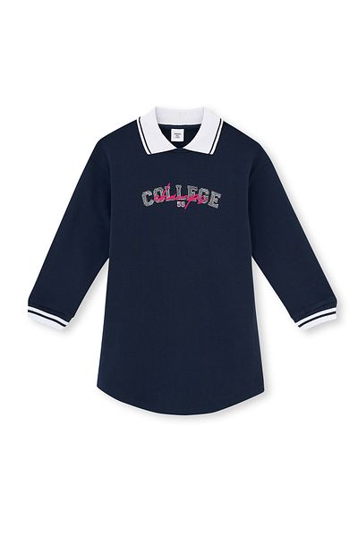 Dagi Κολεγιακό φόρεμα Navy Blue Polo Collar με στάμπα λεπτομέρειας