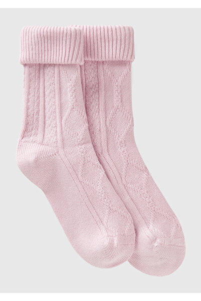 United Colors of Benetton Женски розови бамбукови чорапи с микс