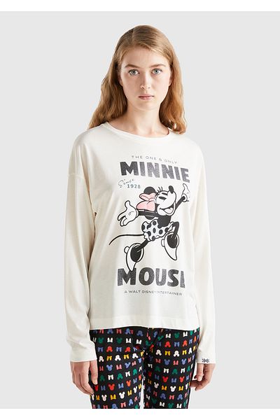 United Colors of Benetton Tricou cu imprimeu Disney crem pentru damă