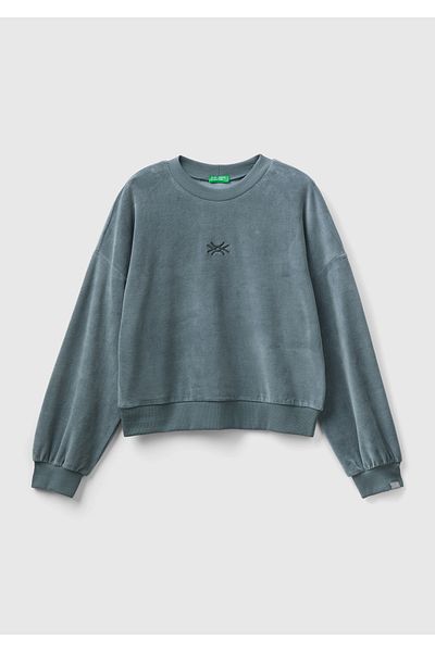 United Colors of Benetton Антрацит цветна дамска суитшърт с лого