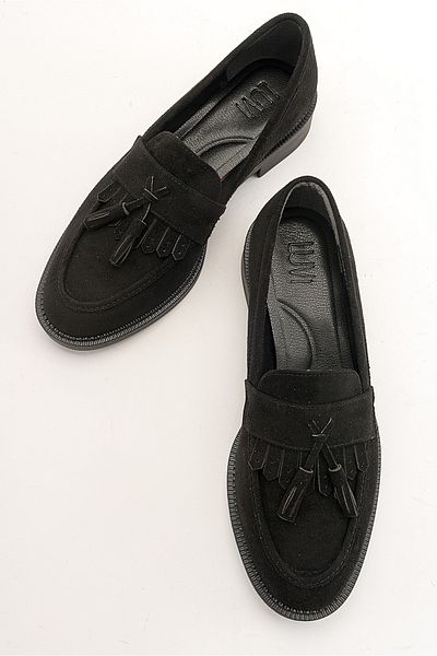 LuviShoes Dámská mokasína LILY Black Suede