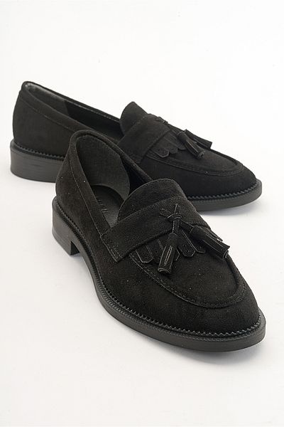 LuviShoes Dámská mokasína LILY Black Suede