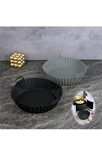 Tohana SILICONE AIRFRYER BASKET CAKE MOULD 19 CM - BLACK