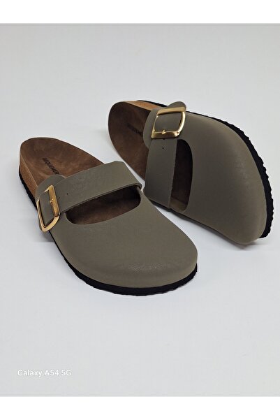 Bequemere Yellow Color Buckle 401 Model Closed Toe Scarf Daily Use Orthopedic Women's Slippers