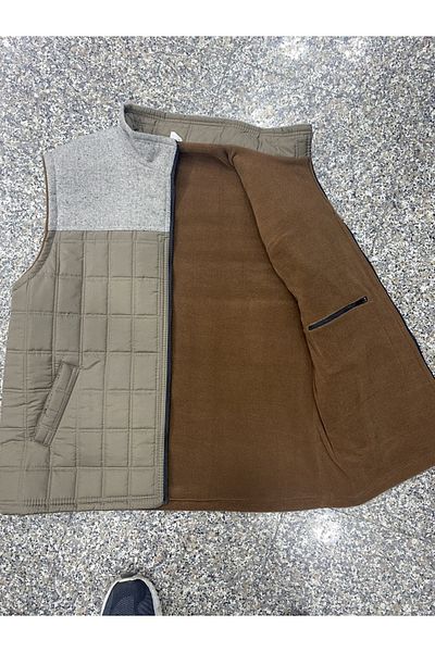 BYBEYEMS GİYİM THICK FLEECE QUILTED WINTER VEST WITH BUCKET MODEL