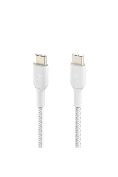 Belkin Type-C to Type-C Örgülü Kablo 1 Metre (İkili Paket) - Beyaz