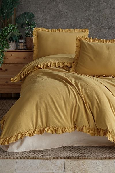 Macas Home Daphne 100% Cotton Frilly Single Duvet Cover Set 160*220 DPHNTKT