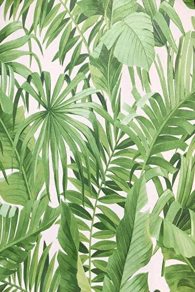 Flamingo Geniş Yaprak Desenli Duvar Kağıdı (5,33 M²)