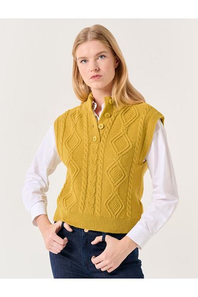 Yellow sweater vest womens top