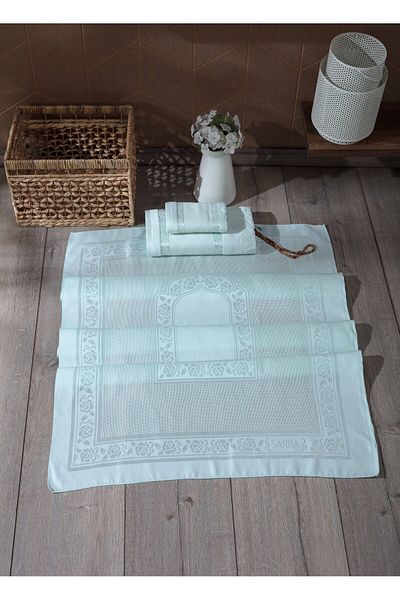 sarra Σετ 3 ραμμένα χαλιά Etamine - Water Green