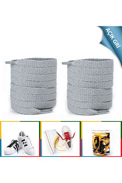AiryFooT Sports Shoe Laces Nike, Adidas Skechers, Converse Shoe Laces 120 Cm 1 Pair Light Gray