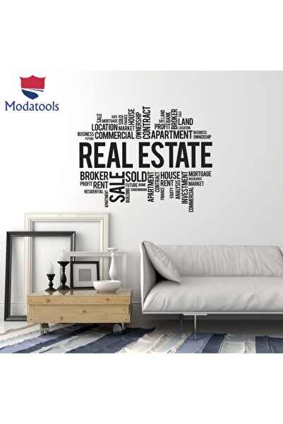Modatools Cam Duvar Sticker Emlakçı Broker Sözleri Ofis Alanı Çıkartmaları