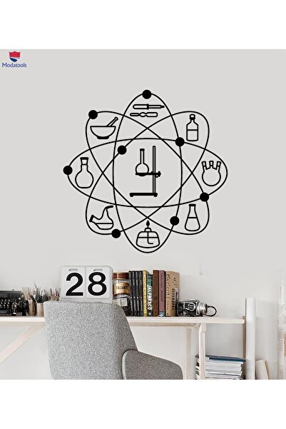 Modatools Çocuk Odası Duvar Sticker Laboratuvar Atom Fen Okulu Kimya Çıkartmaları
