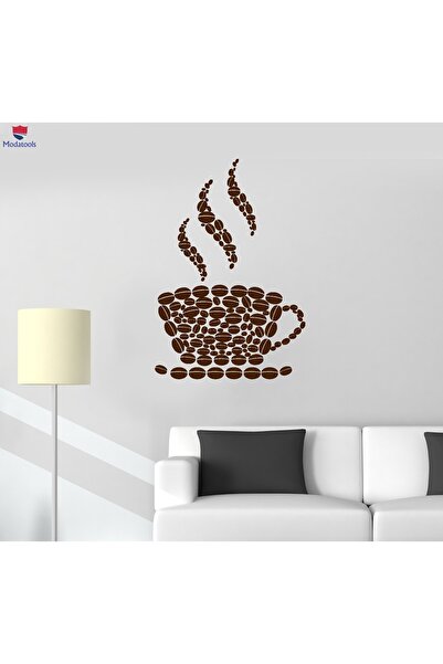 Modatools Kahve Barları Duvar Sticker Kahve Çekirdekleri Fincan Ev Dükkanı Mutfak Çıkartmaları Hediyelik