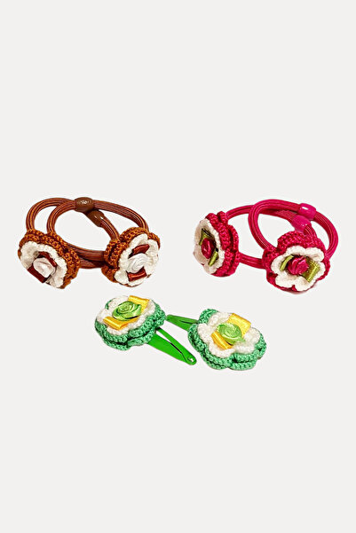 nftart.design Flower Children's Rubber Buckle Set with Ribbons