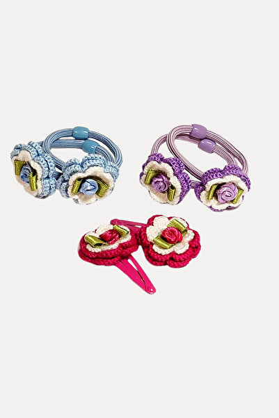 nftart.design Flower Children's Rubber Buckle Set with Ribbons