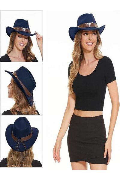 Shopiolog Unisex Cowboy Fedora Hat