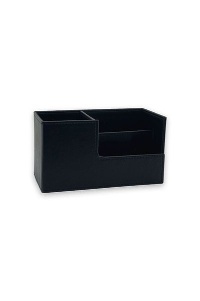 inn design Кожен органайзер за химикалки Beyoğlu Series, текстуриран, черен, 11x20x9.5 см