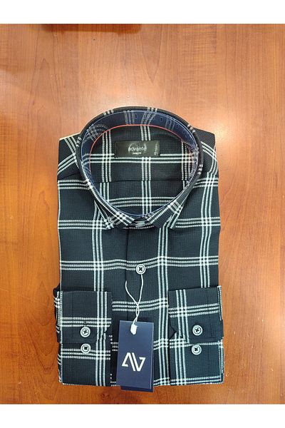 ADVANTE DAYNOGLU NEW SEASON LONG SLEEVE PLAIDED COLLAR SLIM FIT MEN'S SHIRT