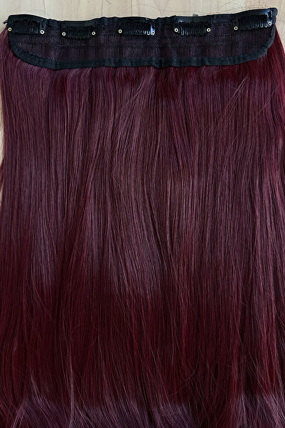 Eva Peruk 250 gr 70 Cm Dalgalı Fiber Yarımay Set Açık Kızıl