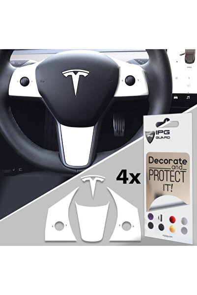 Ipg Tesla Model 3-Y Direksiyon Logo ve Yanları için Özel Kesim Sticker Seti (...
