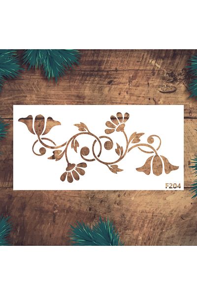STENCİLTASARIM Stencil Design F204- Decorative Wall, Item, Tile, Fabric Painting Templates