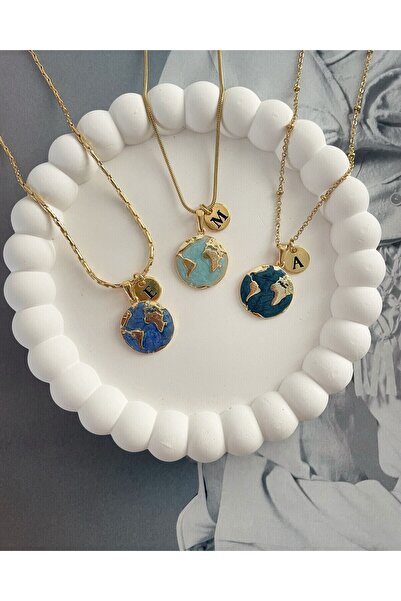 Hazeran accessories Harfli Dünya Kolye