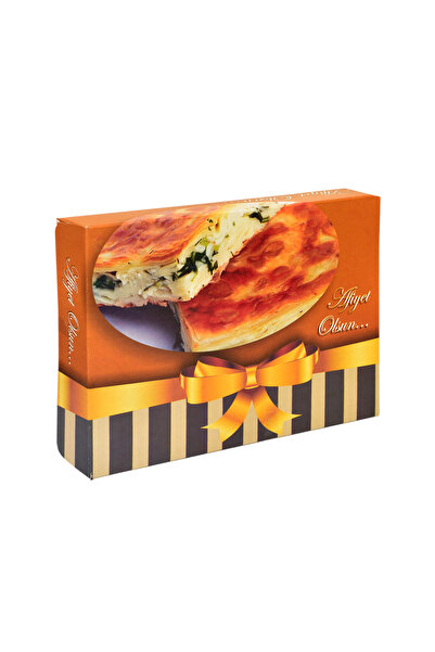 Miyo Ambalaj Börek Kutusu 1 kg 100'lü Paket | 18x25x4,5 cm Selefonlu Metalize Krome Karton Baskılı Ambalaj