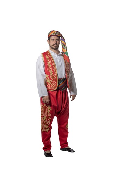 KÖYLÜ KOSTÜM Şerbetçi Kostümü Yetişkin Ramazan Satıcı Kıyafeti Osmanlı Işlemeli