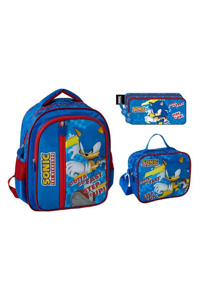 Sonic -Set de geanți pentru școală primară și secundară Sonic - prânz și geantă creion