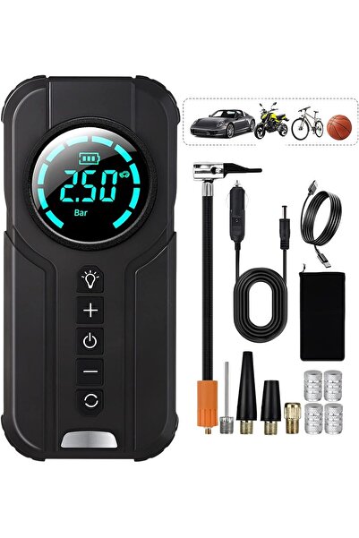 VICKSONGS Elektrikli pompa, 7200 mAh elektrikli hava pompası, bisiklet kompre...