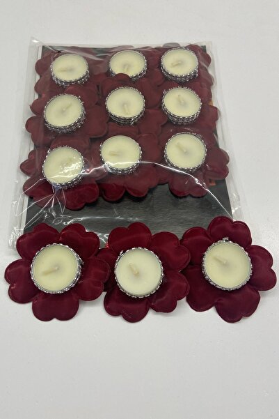 ZEYMERADE Bordo Nedime El Mumu, Kına Mumu, Kına Gecesi Malzemeleri, 6 Adet