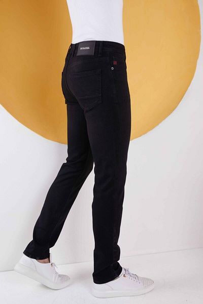 wamoss Ανδρικό χειμερινό μαύρο τζιν Lycra Slim Fit - SK1