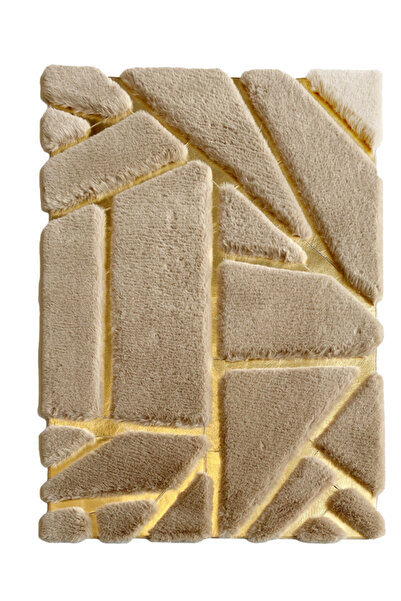 Dericibey Gold Varaklı Karamel Renk Peluş Halı PLH00015