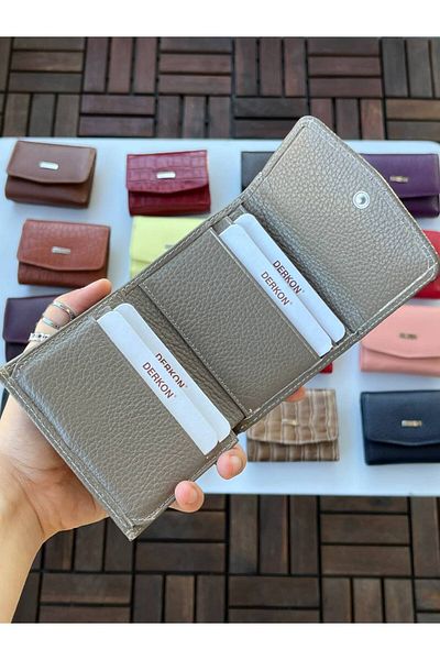 DERKON UFAK USED CASSY MODEL 100% GENUINE LEATHER MINK WALLET