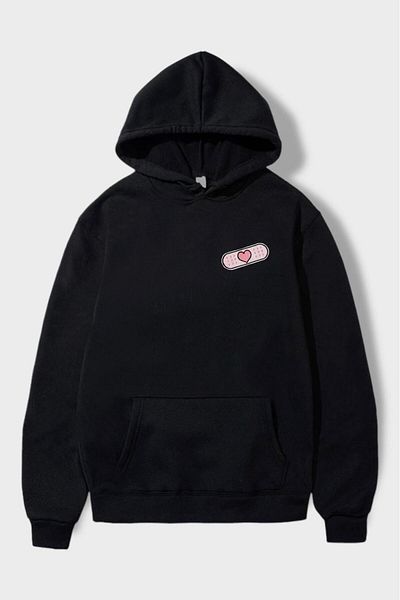 Gofeel Y2k Oversize Vintage φούτερ με κουκούλα - Λεπτομέρεια καρδιάς, Gofeel