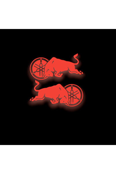 YAMANB Yamaha Redbul Boğa Sticker 15cm*7,5cm X 2 Adet REFLEKTİF KIRMIZI