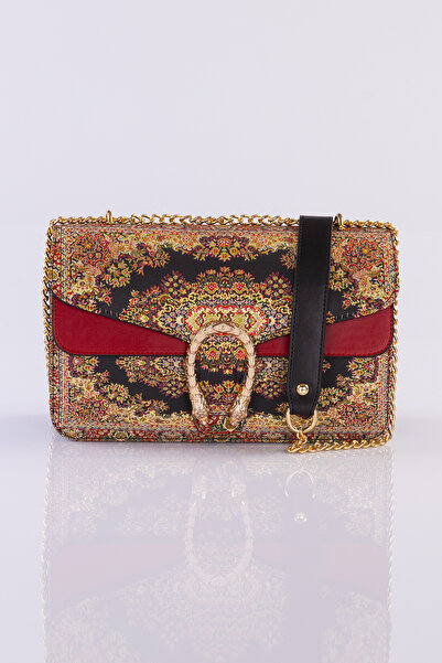 MOTTİF İSTANBUL Dokuma Zincirli Deri Detaylı Kadın El Omuz Çapraz Çanta Motti...