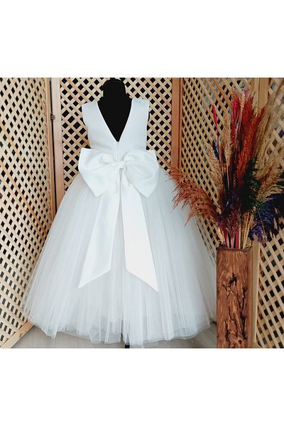 babysmile White Dress with Big Bow