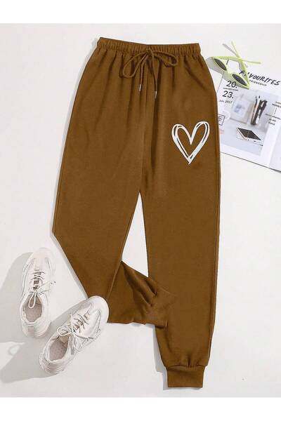 Adrift Trening cu imprimeu inimioare, cu talie legată, pentru 4 sezoane