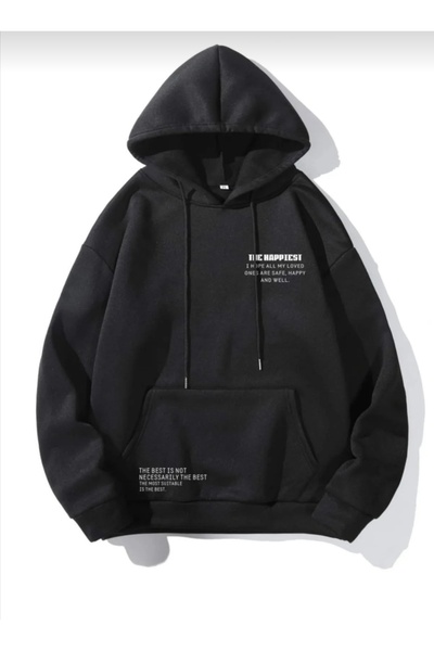 Sebesta Fashion SEBESTA FASHION NEW SEASON BEIGE للجنسين 2 خيط راديان سميك أفضل سويت شيرت بقلنسوة مطبوع