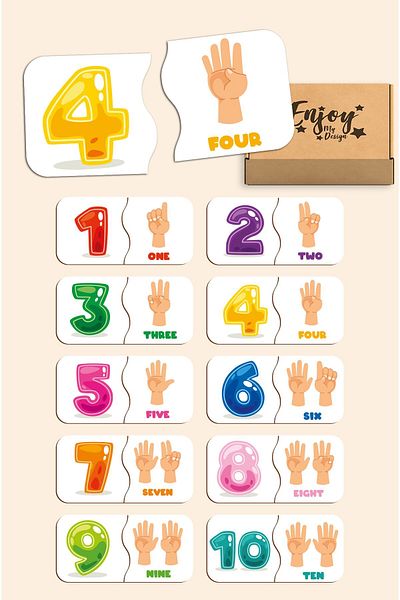 Enjoymydesign Matching Game Wooden Two Piece Baby Puzzle Preschool Puzzle Educational Toy