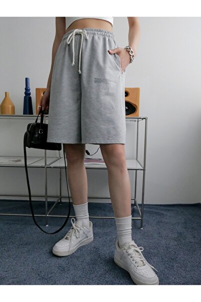 Adrift Slogan Graphic Slant Pocket Track Shorts