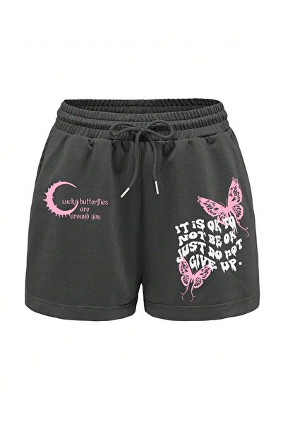 Adrift Шорти з принтом метеликів і поясом на зав'язках